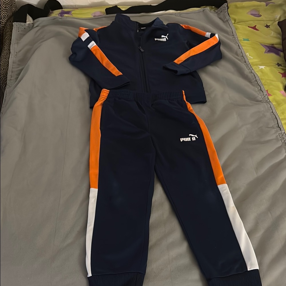 Puma Navy and Orange Activewear Set